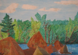 Cascades Park Watercolor Painting
